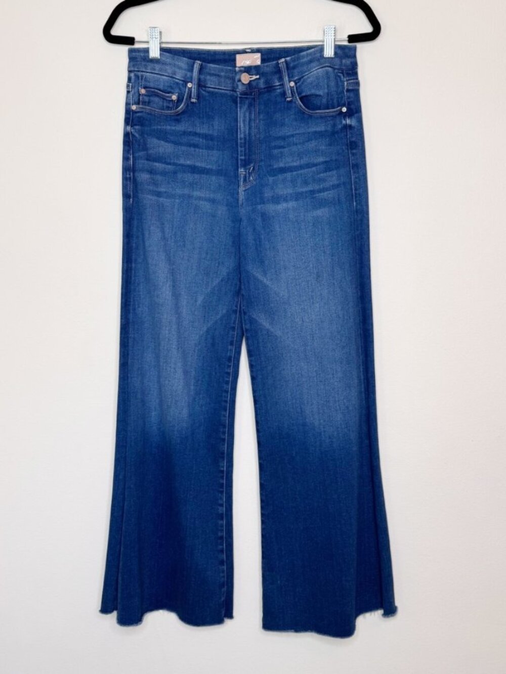 MOTHER The Roller Fray Balls Of Yarn Wide Leg Jeans Blue Size 29 - Picture 2 of 15